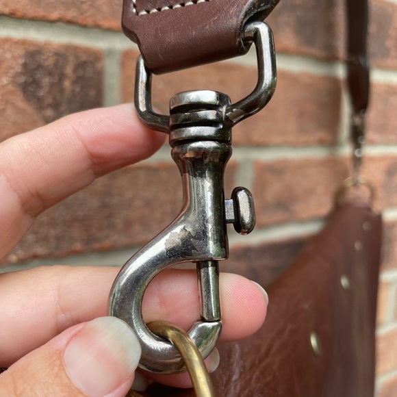 Unique handmade vintage Large leather tote/ crossbody bag - Picture 8 of 16